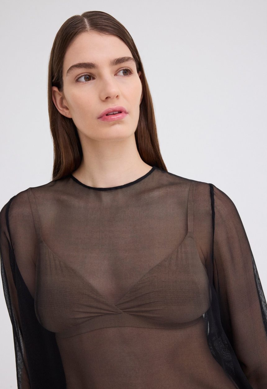 Jac + Jack Eidel Silk Mesh Top - Black